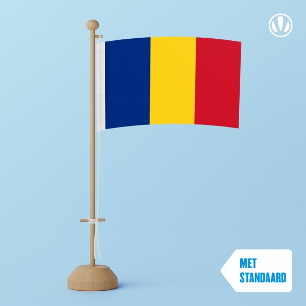Tafelvlag Roemenie met standaard