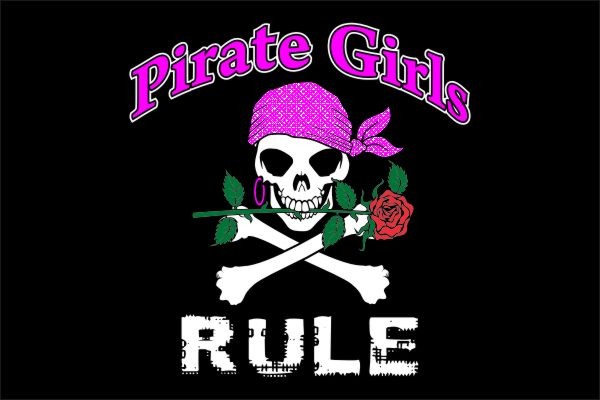 Pirate Girls Rule Pirateflag 75x100cm