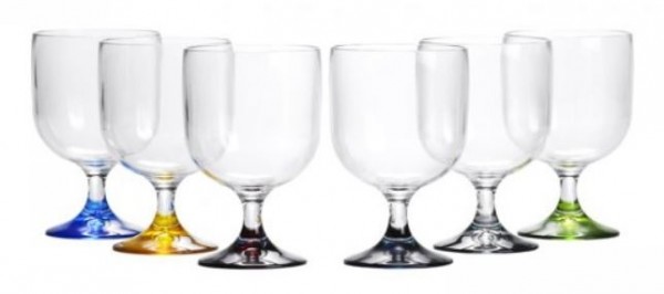 Luxe mini wijnglazen set 6 stuks meerkleurig