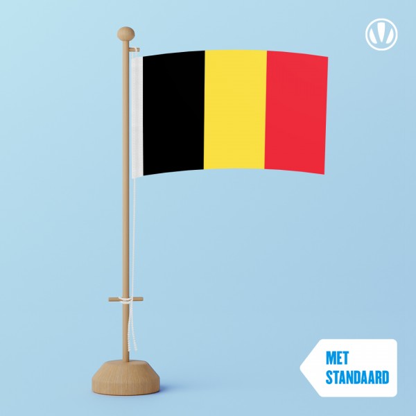 Tafelvlag Belgie met standaard