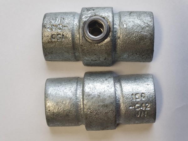 Buiskoppeling koppelmof inwendig voor aluminium buis 42mm
