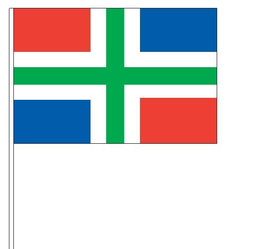Zwaaivlag Groningen op houten stok kopen bij Vlaggenclub