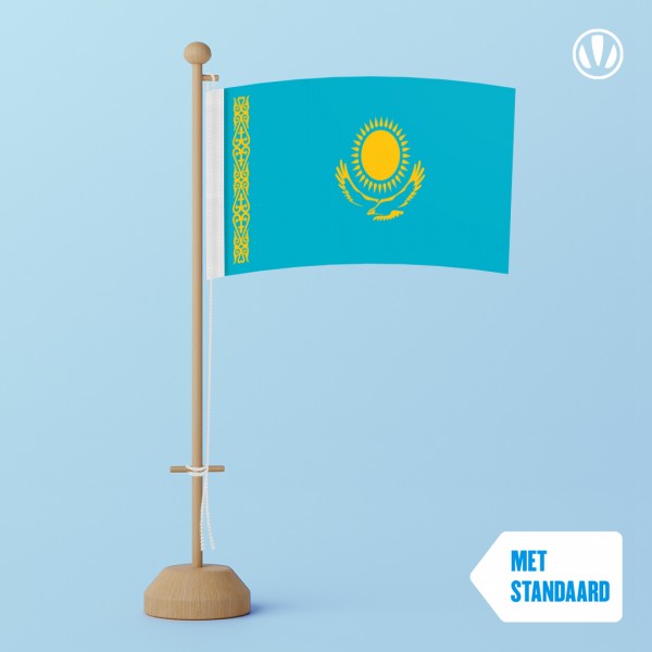 Tafelvlag Kazachstan met standaard