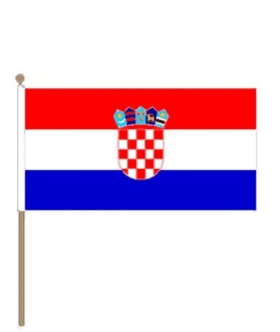 Zwaaivlag Kroatië Kroatische zwaaivlaggetje15x22,5cm