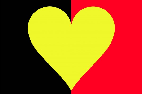 Vlag Belgie met hart