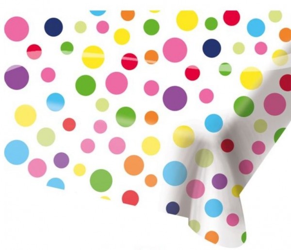 tafelkleed stippen in vrolijke kleuren 130x180cm