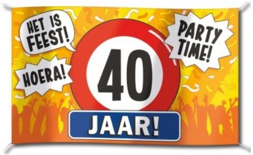 hoera 40 jaar vlag 90x150