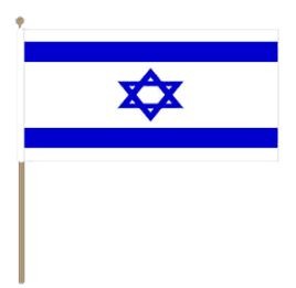 Zwaaivlag Israël, Israëlische zwaaivlag 30x45cm, stoklengte 60cm