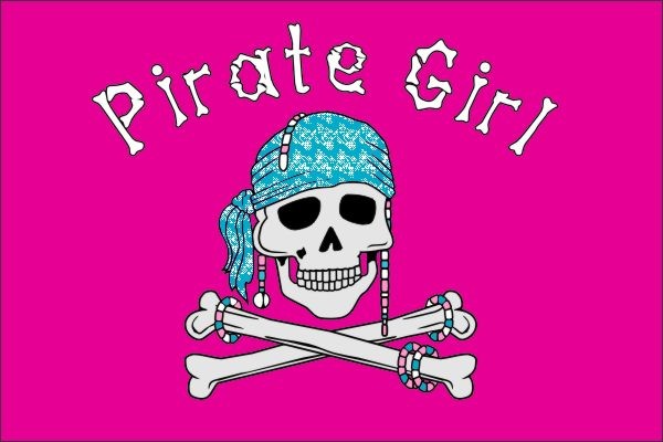 Pirate Girl Piratenvlag 20x30cm