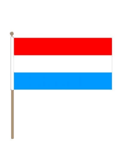 Zwaaivlag Luxemburg, 15x22,5cm stoklengte 30cm