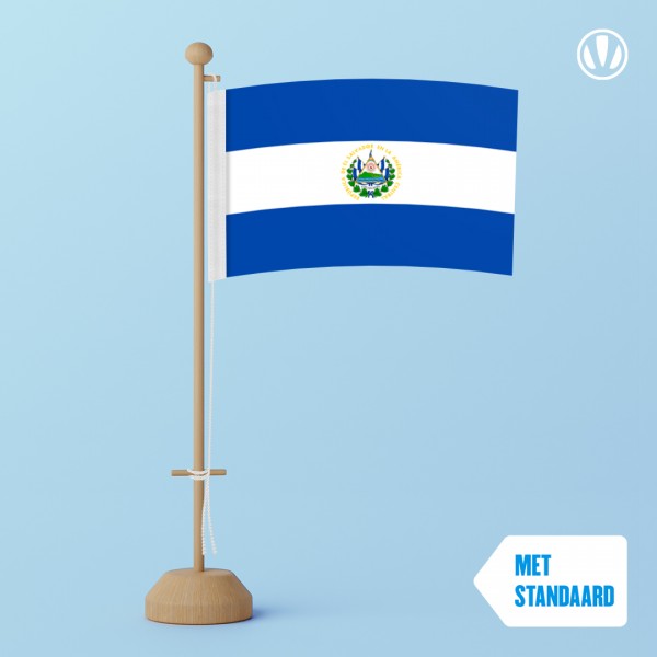 Tafelvlag El Salvador met standaard