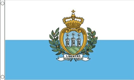 Vlag San Marino, San Marinese vlaggen met wapen 90x150cm Best Value