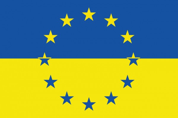Vlag Oekraine - Europese Unie 100x150 cm Copyright