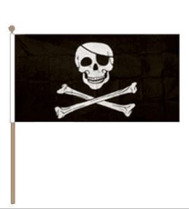 Zwaaivlag Piraat Skull en Bones 30x45cm