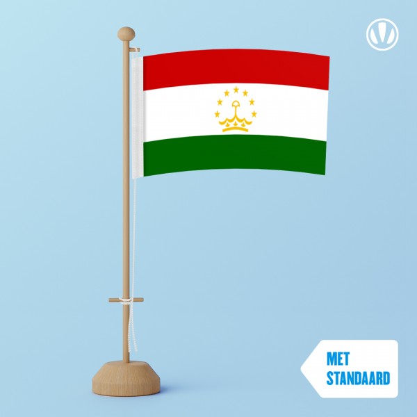 Tafelvlag Tadzjikistan met standaard