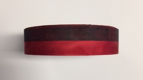 Medaille lint rood zwart 25mm | Per meter
