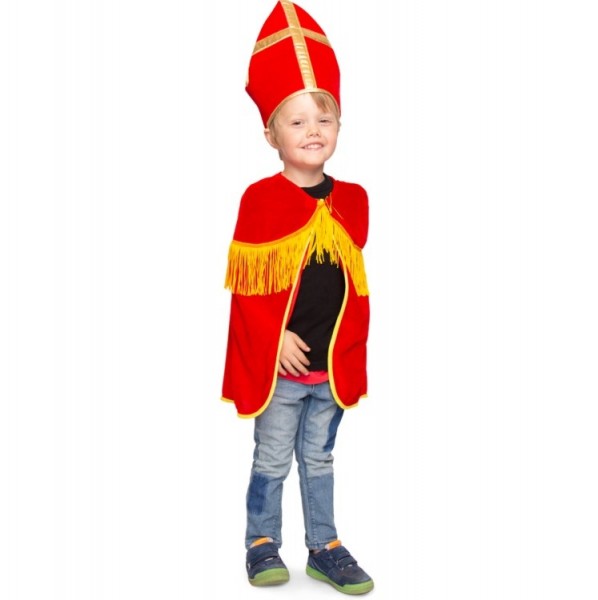 Sinterklaas cape met Mijter voor kinderen, 1 maat