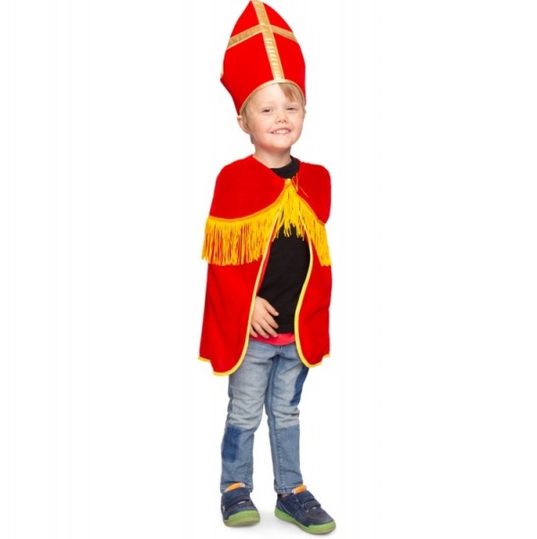 Handvol evenaar dikte Sinterklaas cape met Mijter voor kinderen, 1 maat voordelig kopen bij  Vlaggenclub!