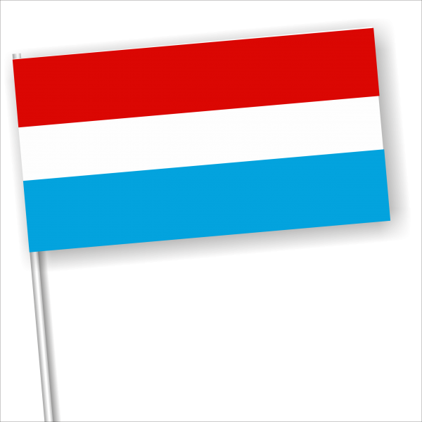 Zwaaivlag Luxemburg papier 11x231cm houten stokje
