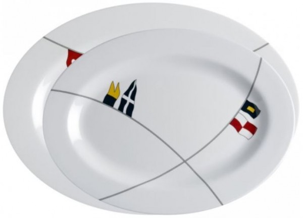 Serveerschalen Regata seinvlaggen set van 2 stuks