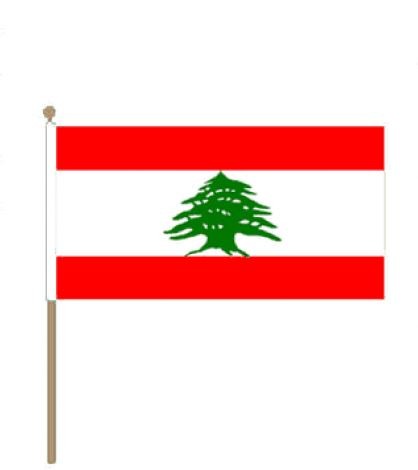 Zwaaivlag Libanon 30x45cm.
