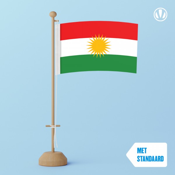Tafelvlag Koerdistan met standaard