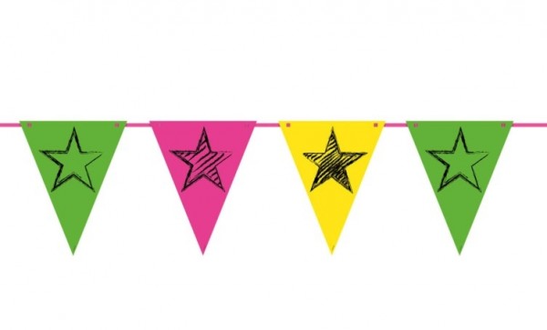 Vlaggenlijn Neon kleuren 6m