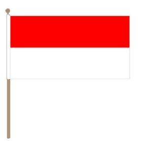 Zwaaivlag Indonesië 30x45cm, stoklengte 60cm