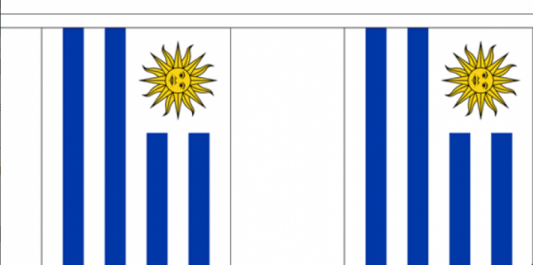Vlaggenlijn Uruguay - 3 meter I stof
