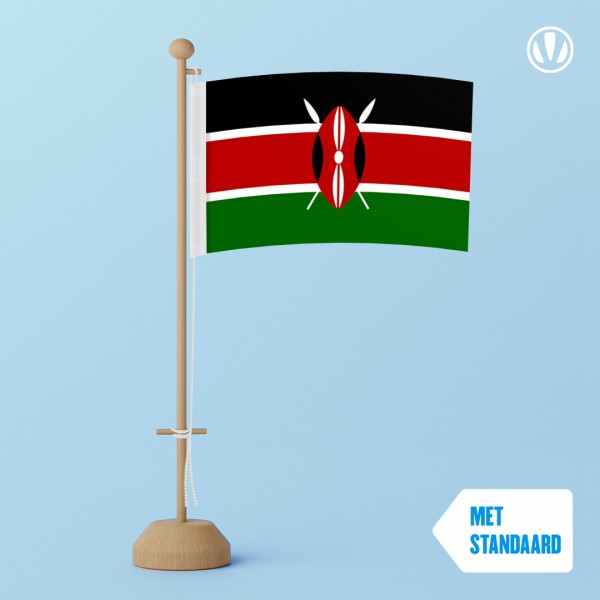 Tafelvlag Kenia met standaard