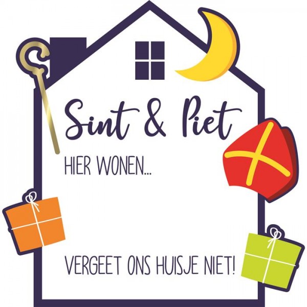 Raambord Sint en Piet Hier wonen