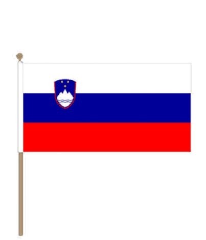 Zwaaivlag Slovenië, Sloveense vlag 30x45cm, stoklengte 60cm