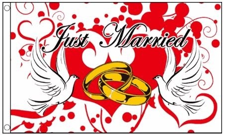 Just married vlag 90x150cm 