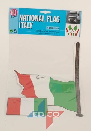 Vlag Sticker Italië 4 stuks, 2 varianten
