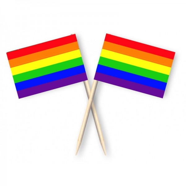 partyprikkers met Regenboog vlag 50 stuks