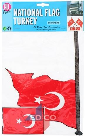 Stickers vlag Turkije, 4 stuks