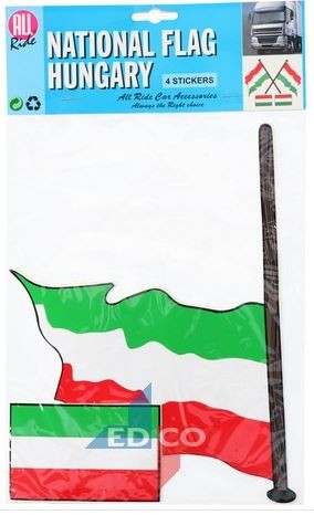 Stickers vlag Hongarije, 4 stuks
