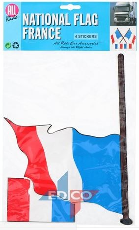 Vlag sticker Frankrijk 4 stuks, 2 varianten