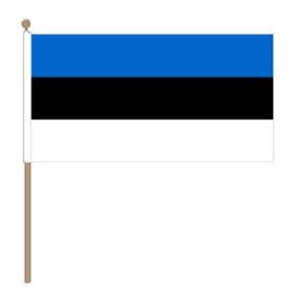 Zwaaivlag Estland, Estlandse fanvlag 30x45cm, stoklengte 60cm