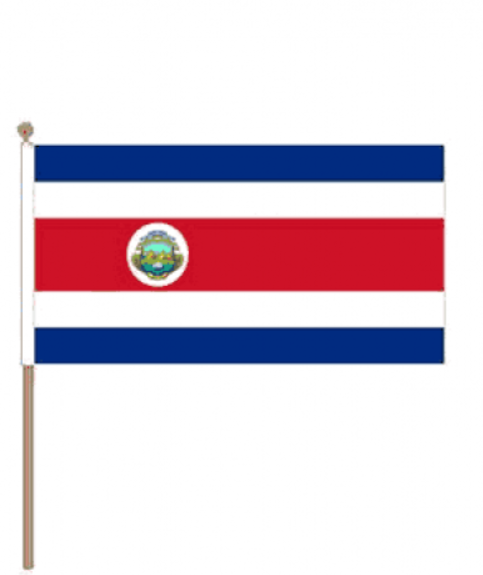 Zwaaivlag Costa Rica 15x22,5cm | Stof