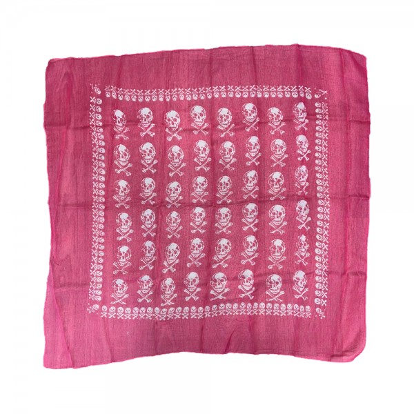 Piratenbandana roze skull en bones