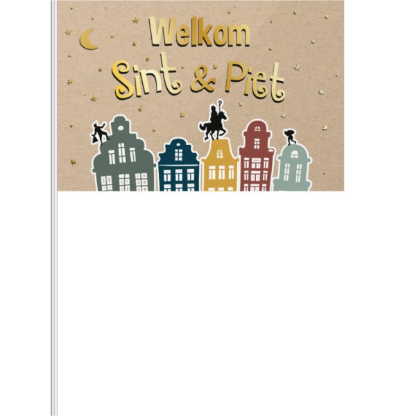 Zwaaivlaggetje Welkom Sint en Piet