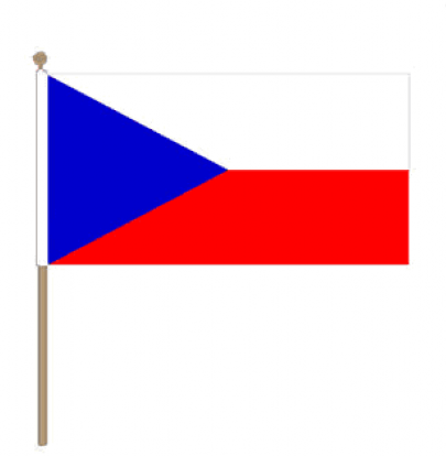 Zwaaivlag Tsjechië, Tsjechische zwaaivlag 15x22,5cm, stoklengte 30cm