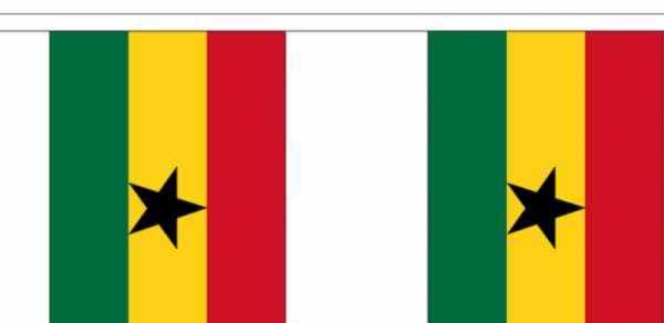 Vlaggenlijn Ghana - 3 meter I stof