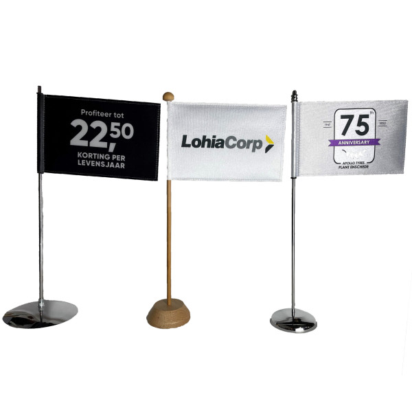 Tafelvlag Zijdestof 10x15cm Op maat bedrukken