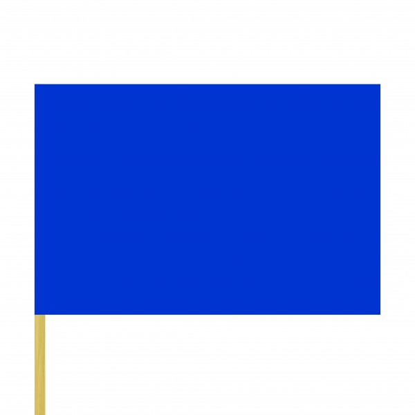Zwaaivlag blauw 50x75 met stok van 80cm