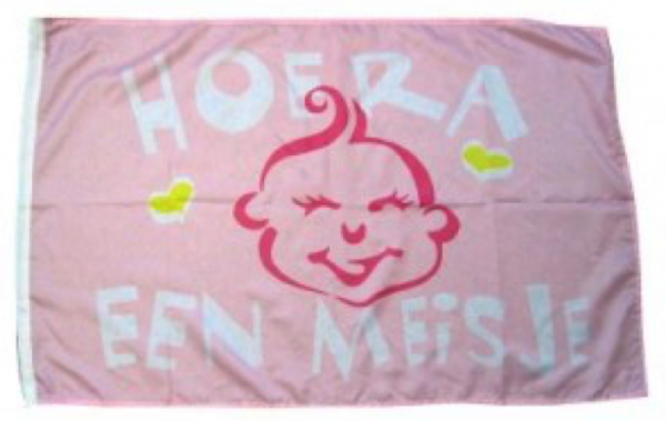 geboortevlag meisje 60 x 90 cm