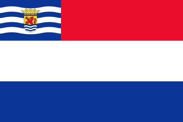 Vlag Nederland met inzet Zeeuwse vlag 70x100cm 165gr/m2 spun