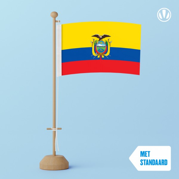 Tafelvlag Ecuador met standaard