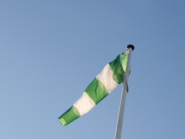 Windzak groen wit 200cm